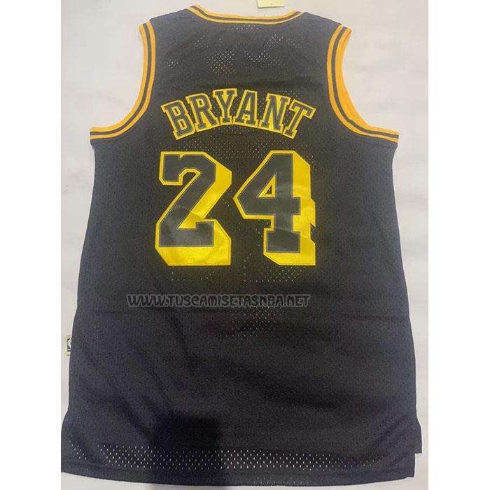 Camiseta Kobe Bryant NO 24 Los Angeles Lakers Hardwood Classics Negro